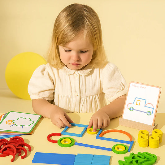 Montessori Wooden Puzzle – Sticks & Rings